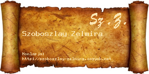 Szoboszlay Zelmira névjegykártya